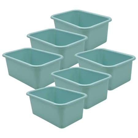 Teacher Created Resources Storage Bin, Plastic, Calming Blue, 6 PK 20980